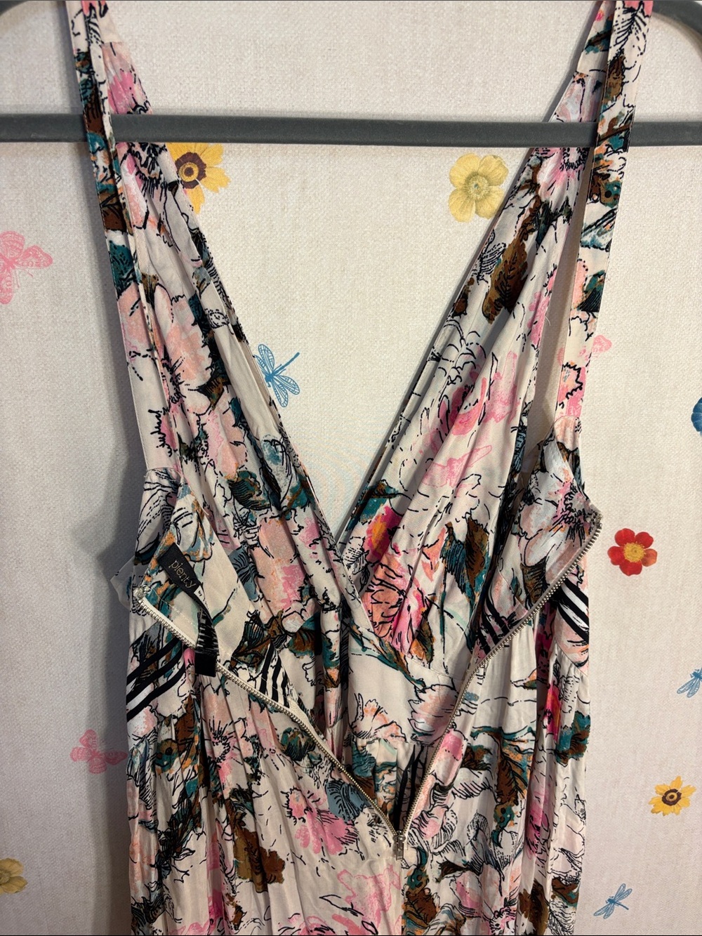Tracy Reese - Floral Print Dress in Pink, Teal & Black Size 14 - Picture 9 of 11